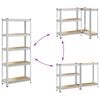 vidaXL 5-Layer Storage Shelves 2 pcs Silver Steel&Engineered Wood
