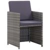 vidaXL 3 Piece Bistro Set with Cushions Poly Rattan Grey