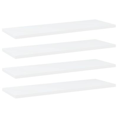 vidaXL Bookshelf Boards 4 pcs White 60x20x1.5 cm Engineered Wood
