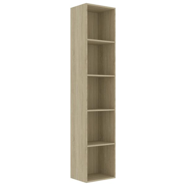 vidaXL Book Cabinet Sonoma Oak 40x30x189 cm Engineered Wood