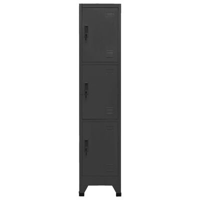 Berkfield Locker Cabinet Black 38x45x180 Cm Steel