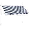 vidaXL Manual Retractable Awning 400 cm Blue and White Stripes
