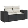 vidaXL 5 Piece Garden Sofa Set with Cushions Black Poly Rattan