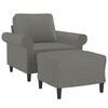 vidaXL Sofa Chair with Footstool Dark Grey 60 cm Fabric