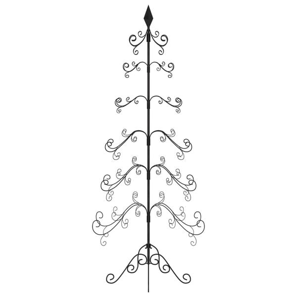 vidaXL Metal Christmas Tree for Decoration Black 215 cm
