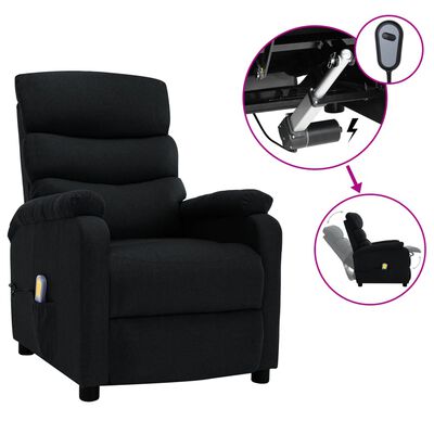 vidaXL Electric Massage Chair Black Fabric