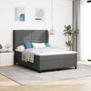 vidaXL Box Spring Bed Dark Grey and White 137 x 190 cm Fabric