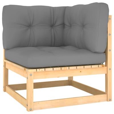 vidaXL 2 Piece Garden Lounge Set with Cushions Solid Pinewood