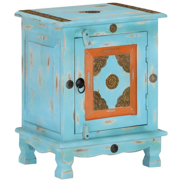 vidaXL Nightstand Solid Mango Wood Blue