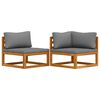 vidaXL 2 Piece Sofa Set with Dark Grey Cushions Solid Acacia Wood