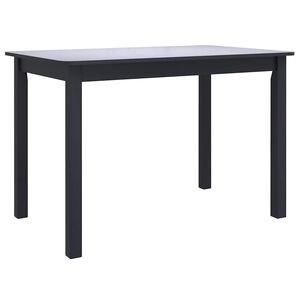 vidaXL Dining Table | Black | Solid rubber wood frame | 114x71x75 cm | Durable