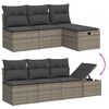 vidaXL 9 Piece Garden Sofa Set with Cushions Grey Poly Rattan