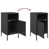 vidaXL Bedside Cabinets 2 pcs Black 36x39x68 cm Steel