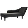 vidaXL Chaise Lounge with Right Armrest Black Fabric