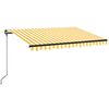 vidaXL Manual Retractable Awning with LED 350x250 cm Yellow and White