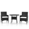 vidaXL Garden Dining Set | Black, Cream White