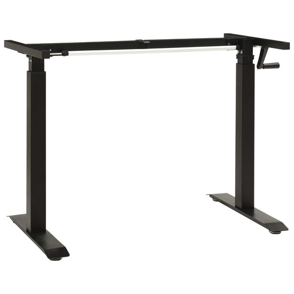 vidaXL Manual Height Adjustable Standing Desk Frame Hand Crank Black