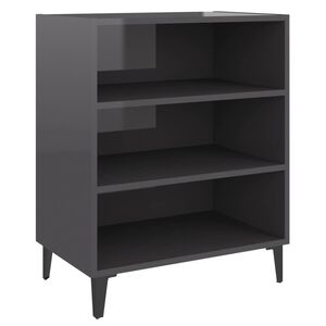 vidaXL Sideboard High Gloss Grey 57x35x70 cm Engineered Wood