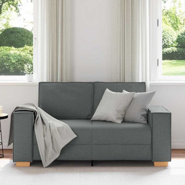 vidaXL 2-Seater Sofa Dark Grey 160x78x84 cm Fabric