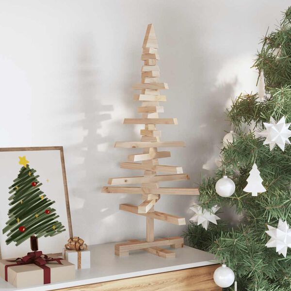 vidaXL Wooden Christmas Tree for Decoration 90 cm Solid Wood Pine