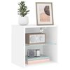 vidaXL Bedside Cabinet with LED Lights Wall-mounted White