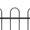 vidaXL Garden Fence with Hoop Top Steel 1426x100 cm Black