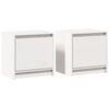 vidaXL Bedside Cabinet | Set of 2 | White | Solid pinewood | Small