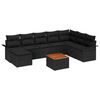 vidaXL Garden Sofa Set 9 pcs Black Poly rattan