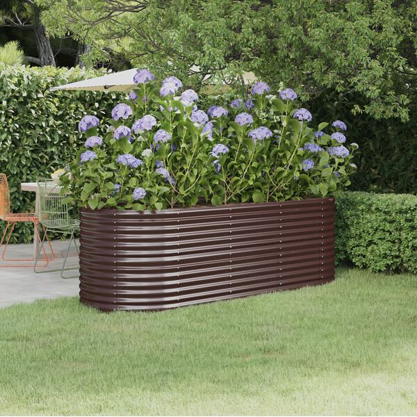 vidaXL Garden Raised Bed Galvanised Steel 224x80x68 cm Brown
