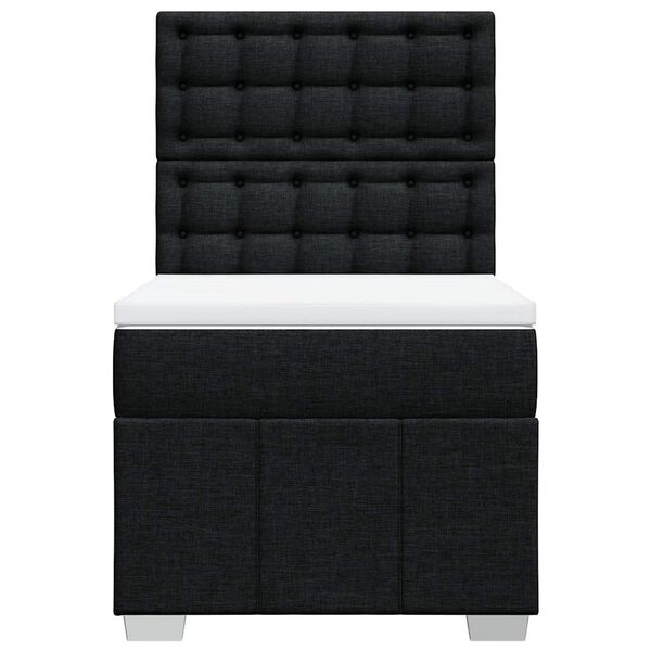 vidaXL Box Spring Bed with Mattress Black King Single Fabric