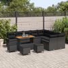 vidaXL Garden Sofa Set with Cushion with Storage 13 pcs Black
