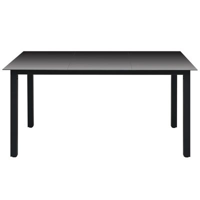 vidaXL Garden Table Black 150x90x74 cm Aluminium and Glass
