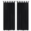 vidaXL 2 pcs Black Micro-Satin Curtains with Loops 140 x 225 cm