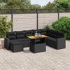 vidaXL 9 Piece Garden Sofa Set with Cushions Black Poly Rattan