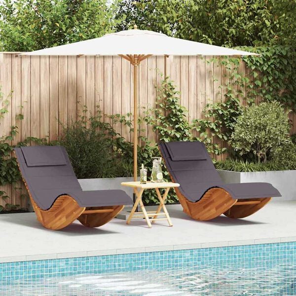 vidaXL Sun Lounger 2 pcs Brown 60 x 154 x 74cm Solid Acacia wood
