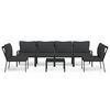 vidaXL 7 Piece Garden Lounge Set with Grey Cushions Steel