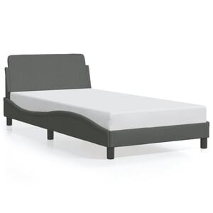 vidaXL Bed Frame "Dover" Dark Grey 107x203 cm King Single Fabric