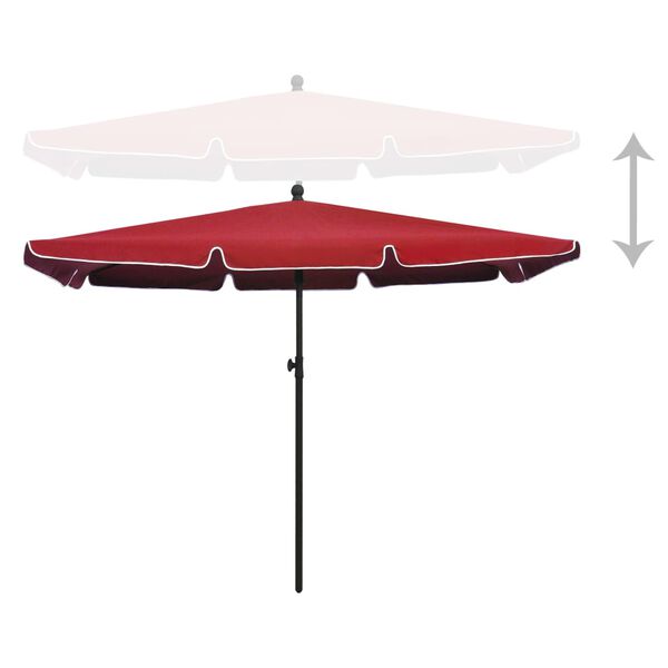vidaXL Garden Parasol with Pole 210x140 cm Bordeaux Red