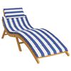 vidaXL Sun Lounger Cushion Blue&White Stripe Oxford Fabric