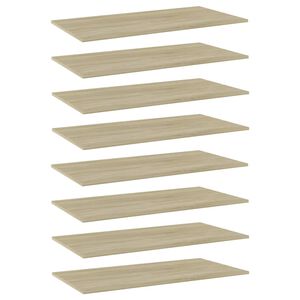 vidaXL Bookshelf Boards 8 pcs Sonoma Oak 80x20x1.5 cm Engineered Wood