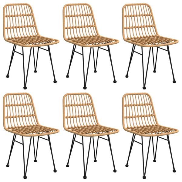 vidaXL 7 Piece Garden Dining Set Poly Rattan