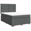 vidaXL Box Spring Bed with Mattress Dark Grey Queen Fabric