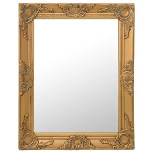 vidaXL Wall Mirror | Gold | Wood, glass, engineered wood | 50x60 cm | Mirror