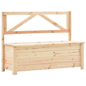 vidaXL Storage Bench | Natural Pine | Solid pine wood | 120 cm | Storage Bench
