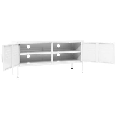 vidaXL TV Cabinet White 105x35x50 cm Steel