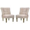 vidaXL French Chairs 2 pcs Cream Fabric