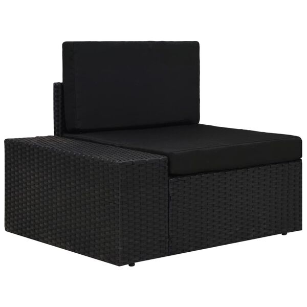 vidaXL 4 Piece Garden Lounge Set Poly Rattan Black