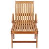 vidaXL Sun Lounger with Table and Cushion Solid Teak Wood