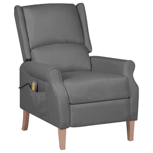 vidaXL Massage Reclining Chair Light Grey Fabric