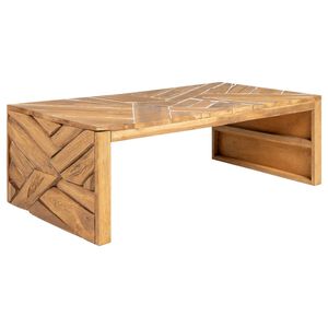 vidaXL Coffee Table | Natural wood | Solid teak wood | 110x35x38 cm | Durable